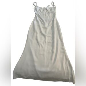 Elegant White Constance cupped  Midi Dress